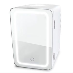 Led Lighted Mini Fridge With Mirror Door Refrigerator